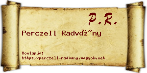 Perczell Radvány névjegykártya